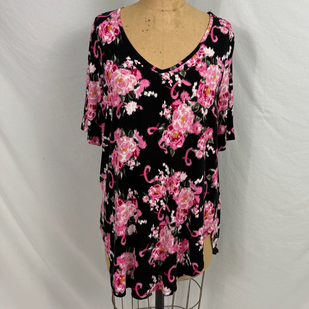 Torrid Super Soft Short Sleeve Floral Shirt, Size 1